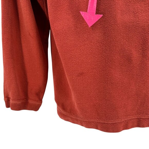 Vintage Harley Davidson Mens Medium Henley Long Sleeve Button Textured Red Logo - Picture 7 of 9